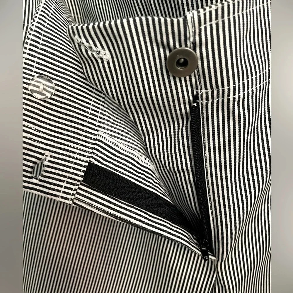 Company Collection women’s 10 petite pants wide waist band black & white striped